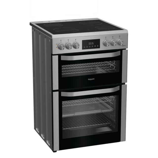 Hotpoint HDE6VDCAX 60cm Double Oven Electric Cooker