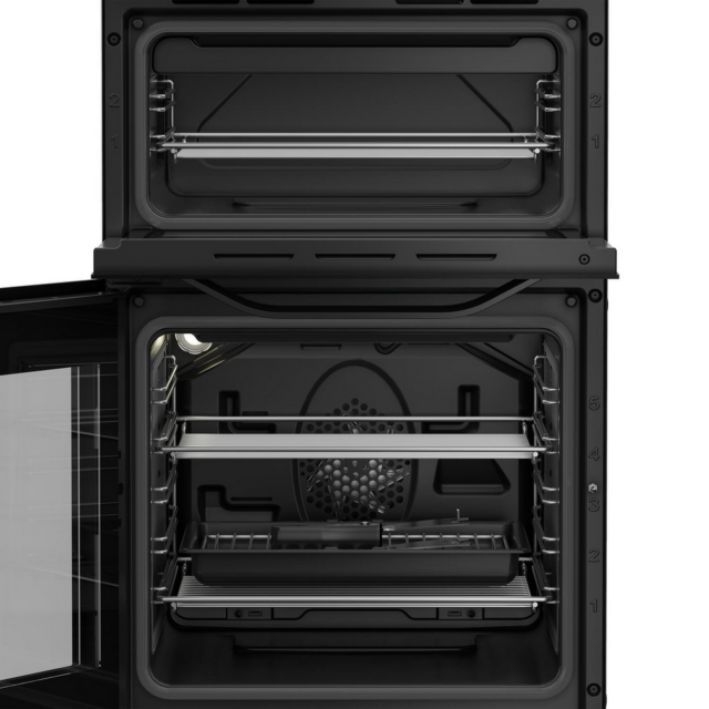 Hotpoint HTE5VCB Double Oven Electric Cooker 50cm Black
