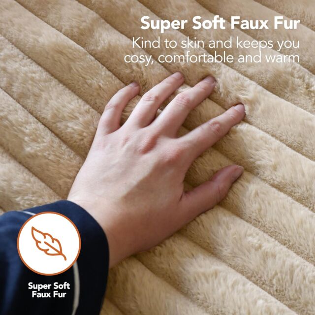 igenix IGHB02488B Heated Throw 160Cm X 130Cm Digital Control Beige