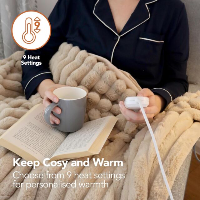igenix IGHB02488B Heated Throw 160Cm X 130Cm Digital Control Beige