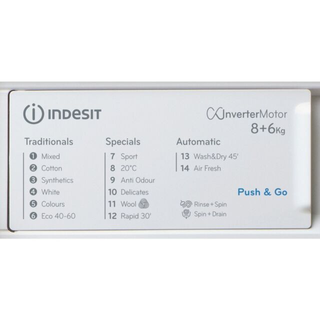 Indesit BIWDIL861485 Integrated washer dryer: 8,0kg - BI WDIL 861485 UK