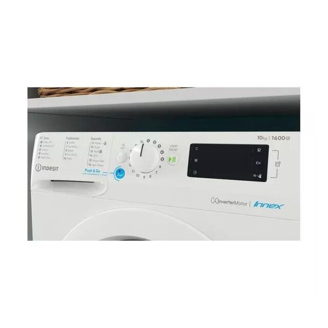 Indesit BWE101685XWUKN BWE 101685X W UK N Freestanding 10kg washing machine in White