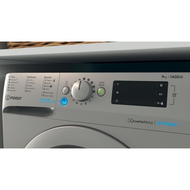 Indesit BWE91496XSUKN Freestanding front loading washing machine: 9kg - BWE 91496X S UK N