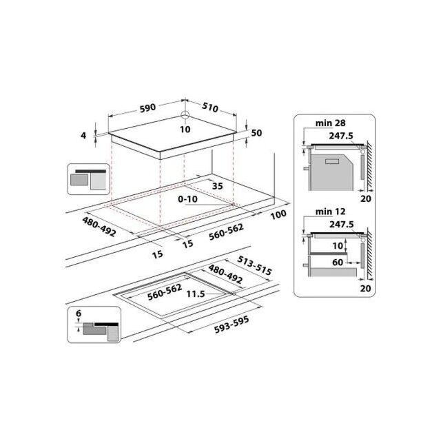 Indesit IB88B60NE Induction glass-ceramic hob - IB 88B60 NE