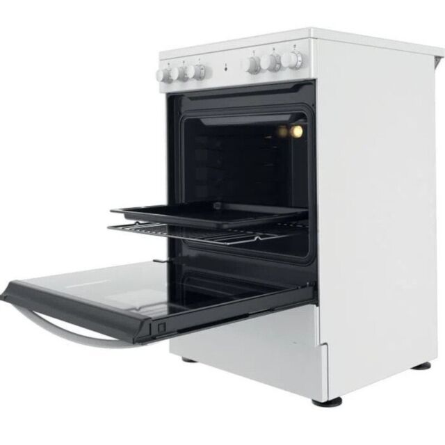 Indesit IS67V5KHW 60cm Single Oven Electric Cooker with Ceramic Hob - White