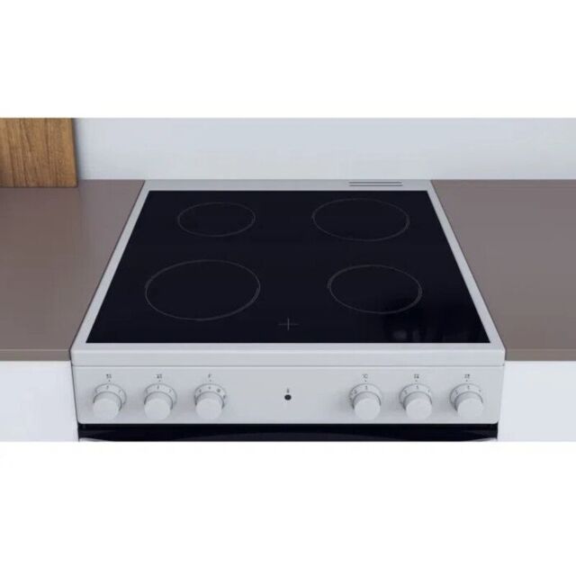 Indesit IS67V5KHW 60cm Single Oven Electric Cooker with Ceramic Hob - White