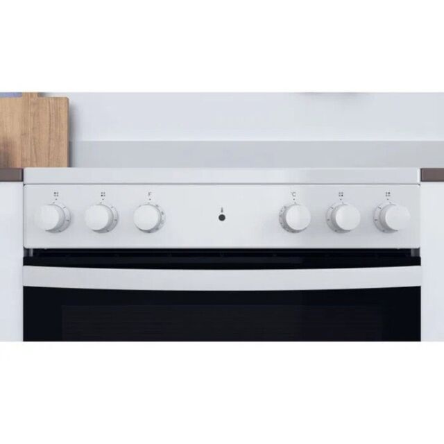 Indesit IS67V5KHW 60cm Single Oven Electric Cooker with Ceramic Hob - White