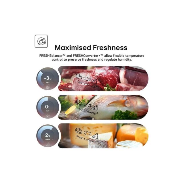 LG GBBW322CPY 69.7cm Total No Frost Freezer - Silver