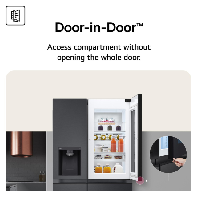 LG GSXE91EVAD 91.3cm Frost Free Fridge Freezer