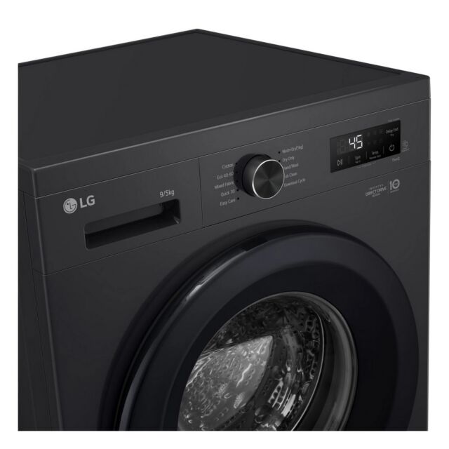 LG W4X1095NNK 9kg/5kg 1400 Spin Washer Dryer - Gloss Black
