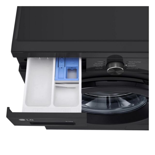 LG W4X1095NNK 9kg/5kg 1400 Spin Washer Dryer - Gloss Black