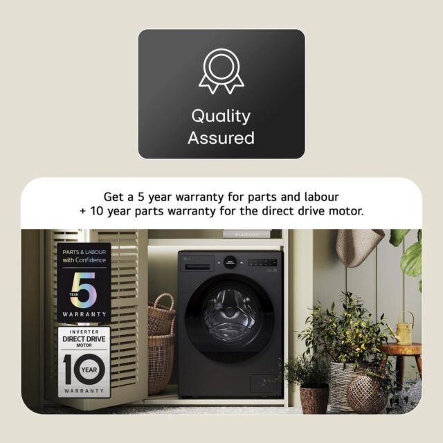 LG WHX9516TBC 11kg/6kg 1400 Spin Washer Dryer - Black