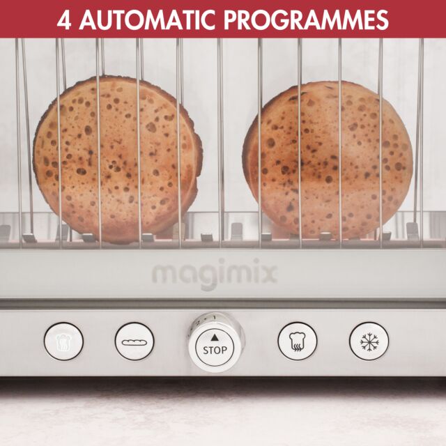Magimix 11526 Vision Long Slot Toaster - Stainless Steel + Glass 