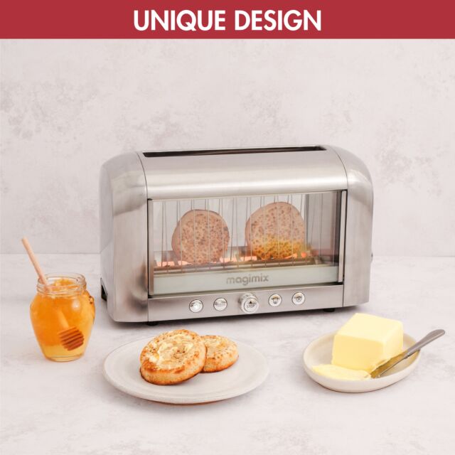 Magimix 11526 Vision Long Slot Toaster - Stainless Steel + Glass 
