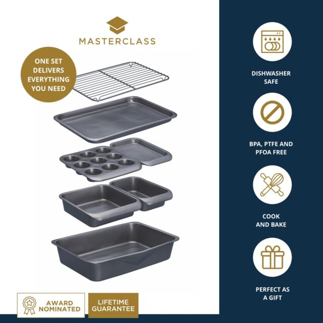 Masterclass Smart Space Seven-Piece Stacking Non-Stick Baking + Roasting Set