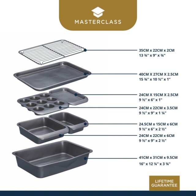 Masterclass Smart Space Seven-Piece Stacking Non-Stick Baking + Roasting Set