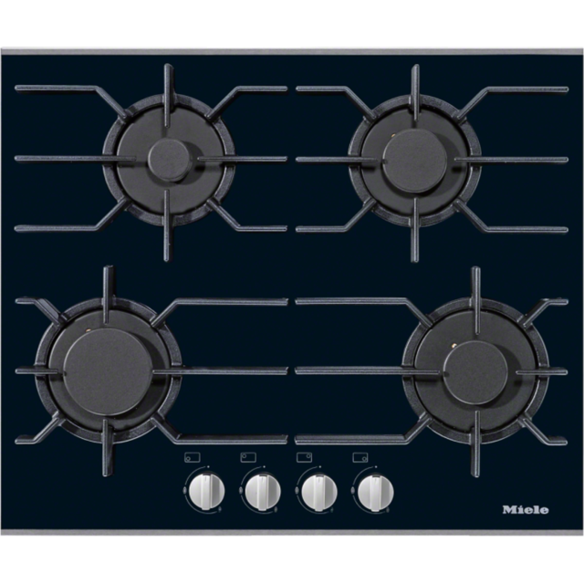 Miele KM3010 626mm wide, 4 zone gas hob - ceramic base