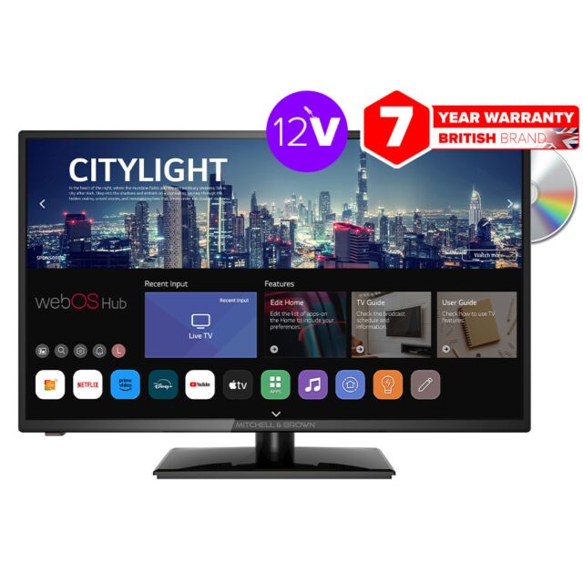 Mitchell + Brown JB-32DVD1811ST 32″ HD Ready Webos Smart DVD TV Combo 12V