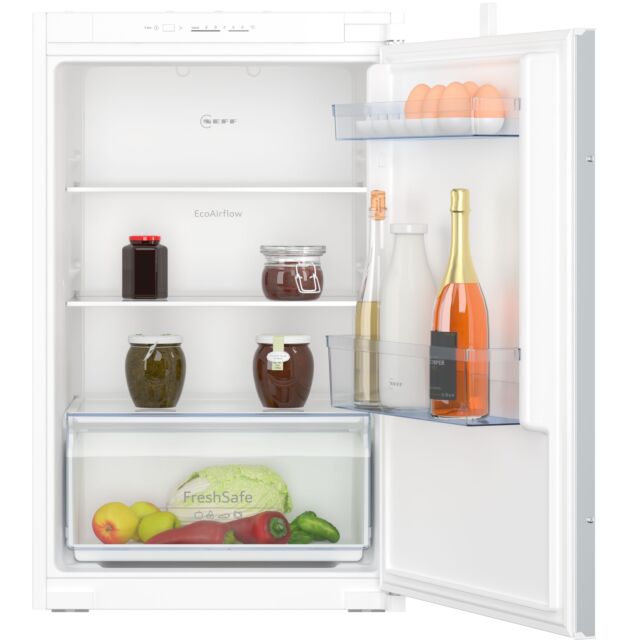 Neff KI1212FE0 87x54 built in fridge, FreshSafe, 4 glass shelves, LED light, fixed hinge