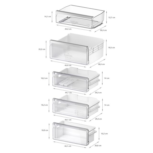 Neff KI7962FD0G 193.5x54 XL NoFrost bottom freezer, LED light, XXL FreshSafe drawer, FreshSafe Chill