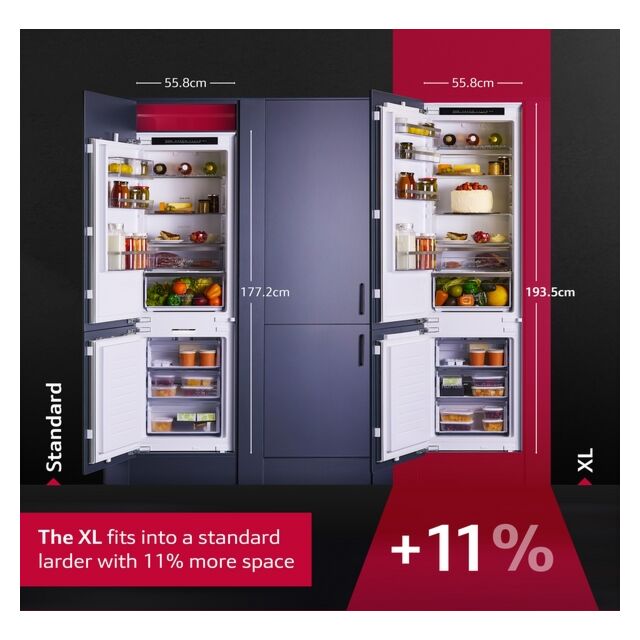 Neff KI7962FD0G 193.5x54 XL NoFrost bottom freezer, LED light, XXL FreshSafe drawer, FreshSafe Chill