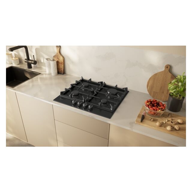 Neff T26CIP8S0 60cm, 4 burner, Optimised FlameSelect, 2 Dishwasher suitable cast iron pan supports, 