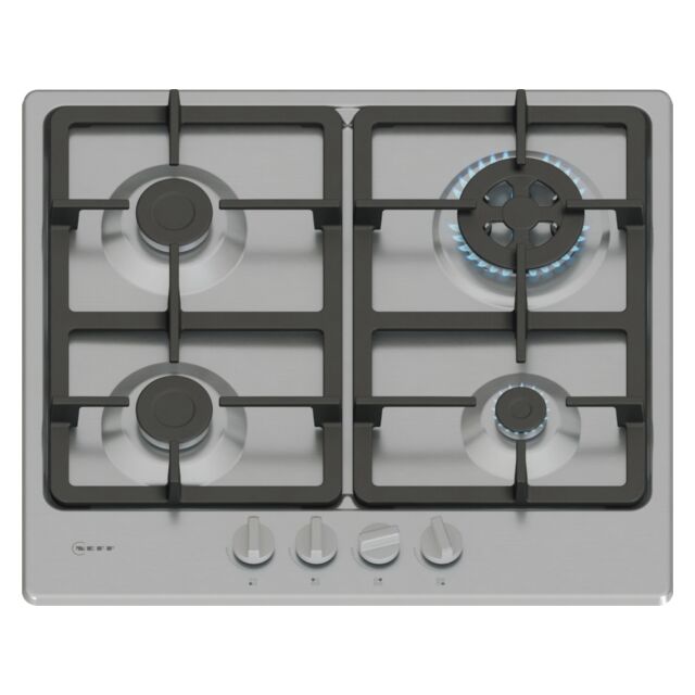 Neff T26GKH8N0 60cm, 4 burners, 3.3kW Wok, 2 Dishwasher suitable cast iron pan supports, new standar