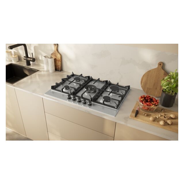 Neff T27CIQ8N0 75cm, 5 burner, 4.0kW Wok burner, Optimised FlameSelect, 3 Dishwasher suitable cast i