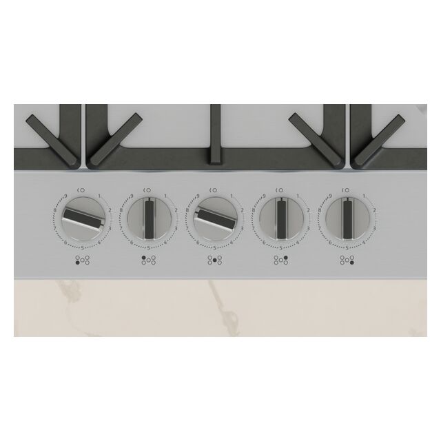 Neff T27CIQ8N0 75cm, 5 burner, 4.0kW Wok burner, Optimised FlameSelect, 3 Dishwasher suitable cast i