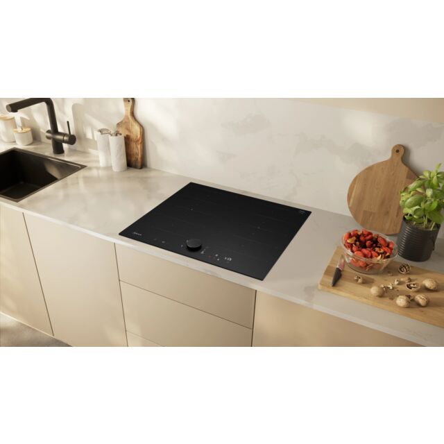 Neff T66NUX4A0 60cm Flex Induction Hob, Matt Black Design glass, Red/White Display, Anthracite Grey 