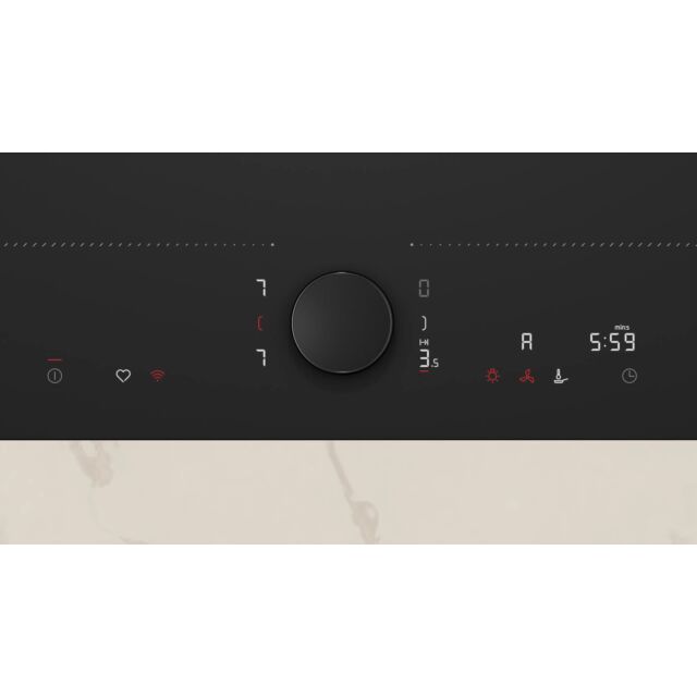 Neff T66NUX4A0 60cm Flex Induction Hob, Matt Black Design glass, Red/White Display, Anthracite Grey 