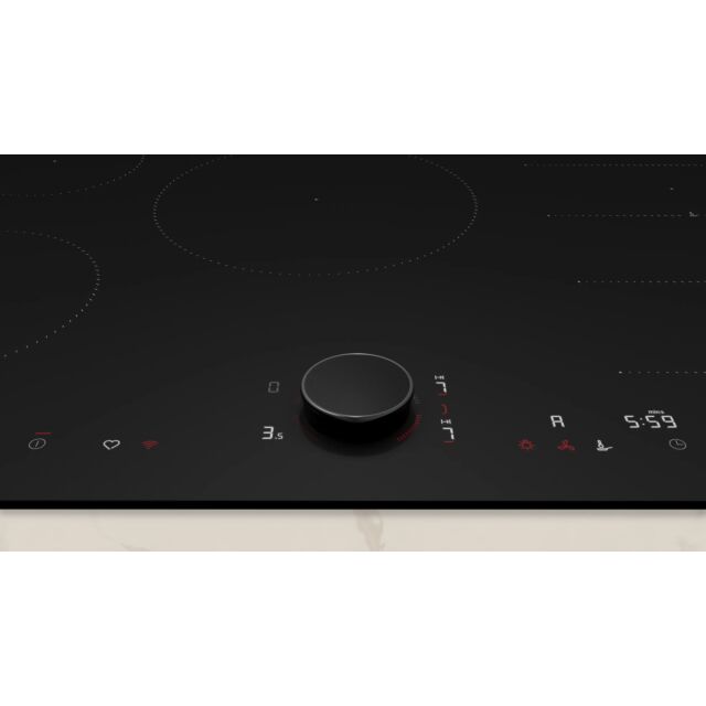 Neff T68NUV4A0 80cm Flex Induction Hob, Matt Black Design glass, Red/White Display, Anthracite Grey 