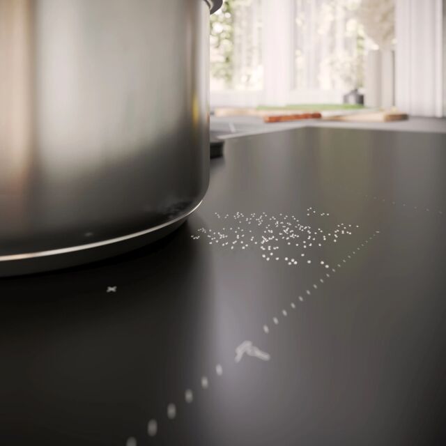 Neff T68NUV4A0 80cm Flex Induction Hob, Matt Black Design glass, Red/White Display, Anthracite Grey 