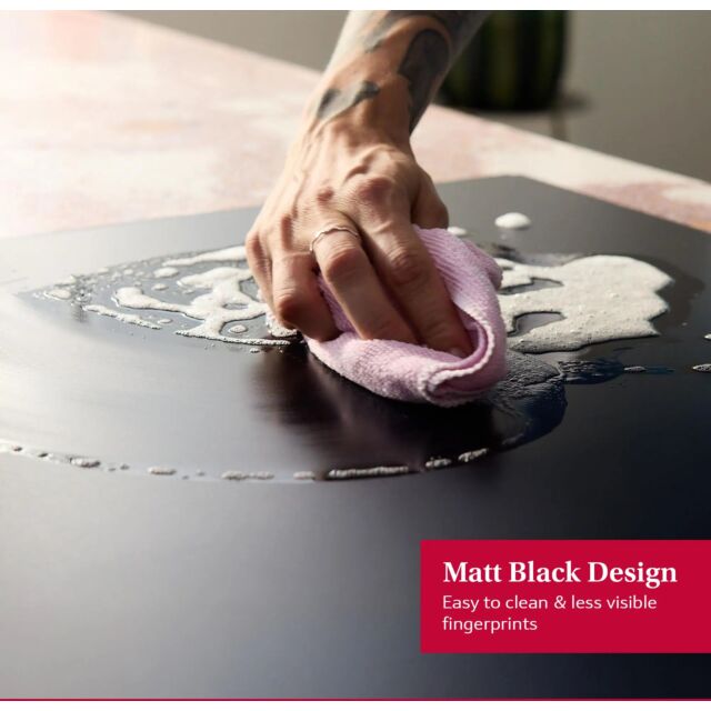 Neff T68NUV4A0 80cm Flex Induction Hob, Matt Black Design glass, Red/White Display, Anthracite Grey 