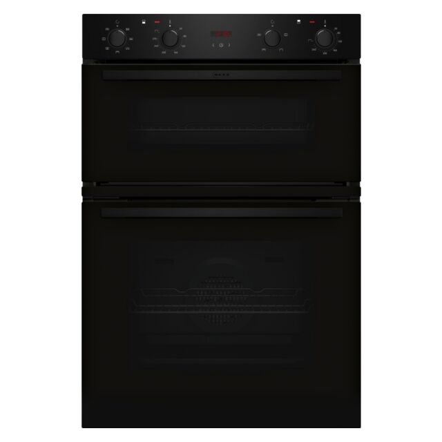 Neff U1DCC0AK3B CircoTherm Main oven, 2 functions, Red LED display. 2nd oven 3 functions