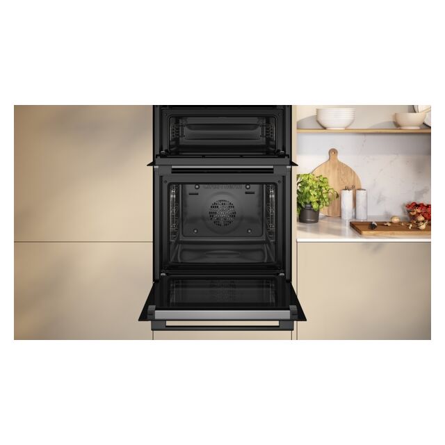 Neff U2ACH7AG7B CircoTherm Main oven, 8 functions, 2nd oven 4 functions. Electronic, LCD display and