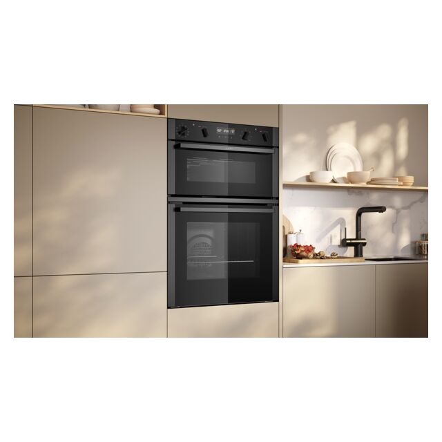 Neff U2ACH7AG7B CircoTherm Main oven, 8 functions, 2nd oven 4 functions. Electronic, LCD display and