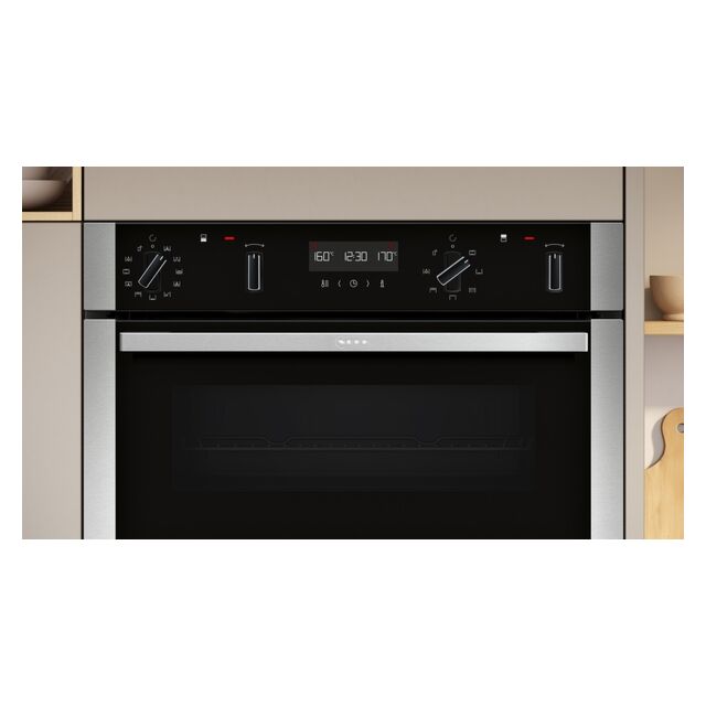 Neff U2ACH7AN7B CircoTherm Main oven, 8 functions, 2nd oven 4 functions. Electronic, LCD display and