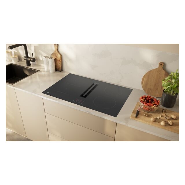 Neff V58NBS1L0 80cm Venting Hob, Touch Control, 4 x zones, 1 Combi zone + Ventilation, Auto-On fan, 