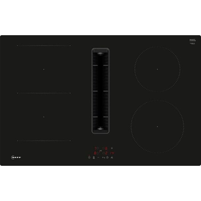 Neff V58NBS1L0 80cm Venting Hob, Touch Control, 4 x zones, 1 Combi zone + Ventilation, Auto-On fan, 