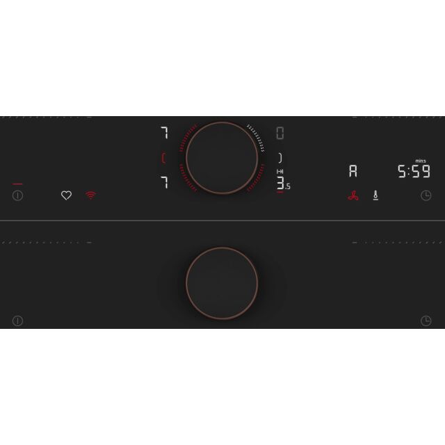 Neff V68YYX4B0 Flex Design, 80cm Venting Hob, 2 x Flex + Ventilation, Matt Black Design glass, Twist
