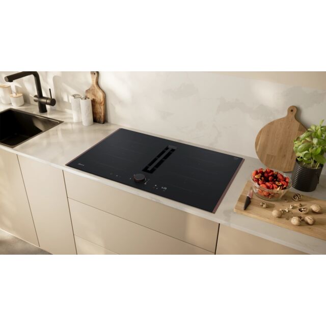 Neff V68YYX4B0 Flex Design, 80cm Venting Hob, 2 x Flex + Ventilation, Matt Black Design glass, Twist