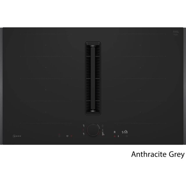 Neff V68YYX4B0 Flex Design, 80cm Venting Hob, 2 x Flex + Ventilation, Matt Black Design glass, Twist