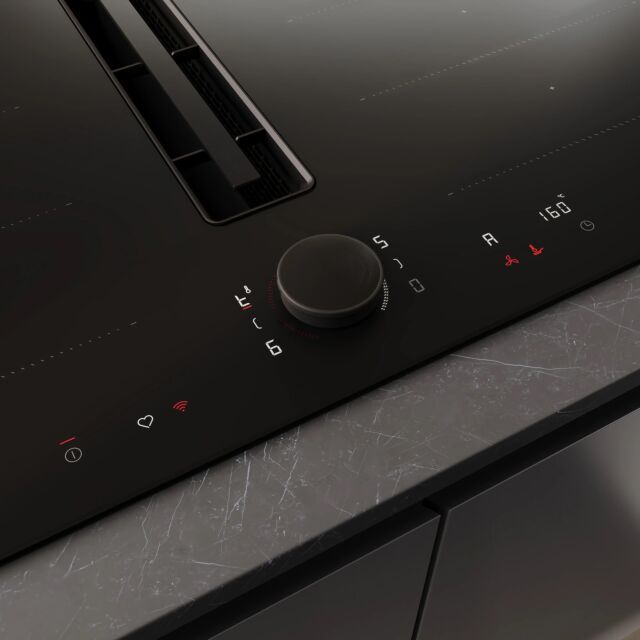 Neff V68YYX4B0 Flex Design, 80cm Venting Hob, 2 x Flex + Ventilation, Matt Black Design glass, Twist