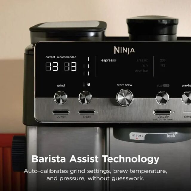 Ninja ES301UK Luxe Café MINI Espresso Coffee Machine, Black/Silver
