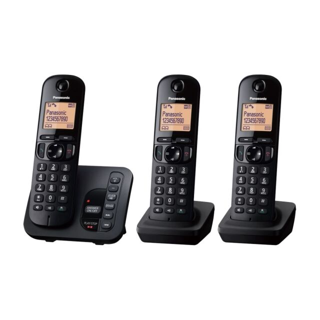 Panasonic KX-TGC223EB Digital Cordless Answerphone - Triple