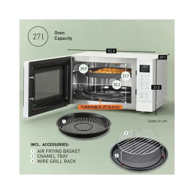 Panasonic NN-CT55RWBPQ 27L 1000W 4-in-1 Combi Inverter Microwave Oven White