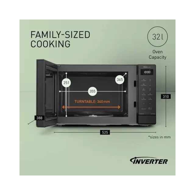 Panasonic NN-ST65QBBPQ 1000W Solo Genius Tech Microwave