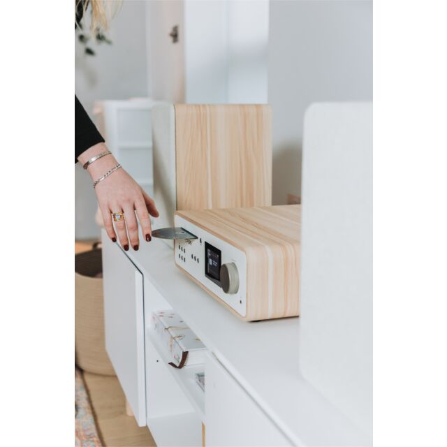 PURE 252807 Classic Stereo Cotton White/Oak EU/UK 