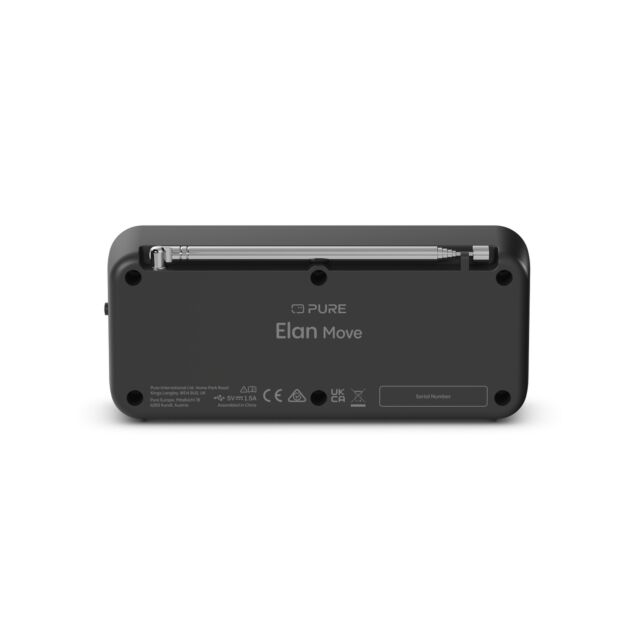 PURE 255228 Elan Move - Portable Dab+ + FM Radio With Bluetooth, Black